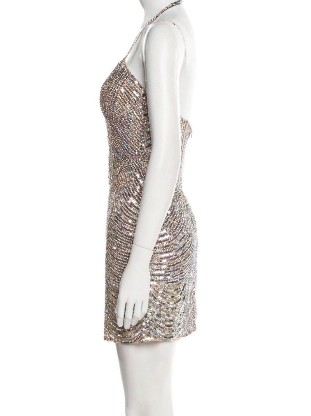 Portia and Scarlett Rose Gold Sequin Halter Mini Dress - Picture 2 of 3